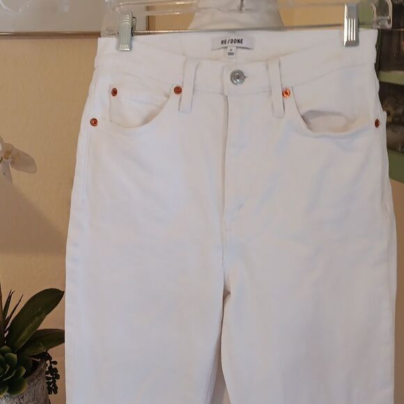 RE/DONE White 70S CROP BOOT Denim Jeans - Picture 3 of 13